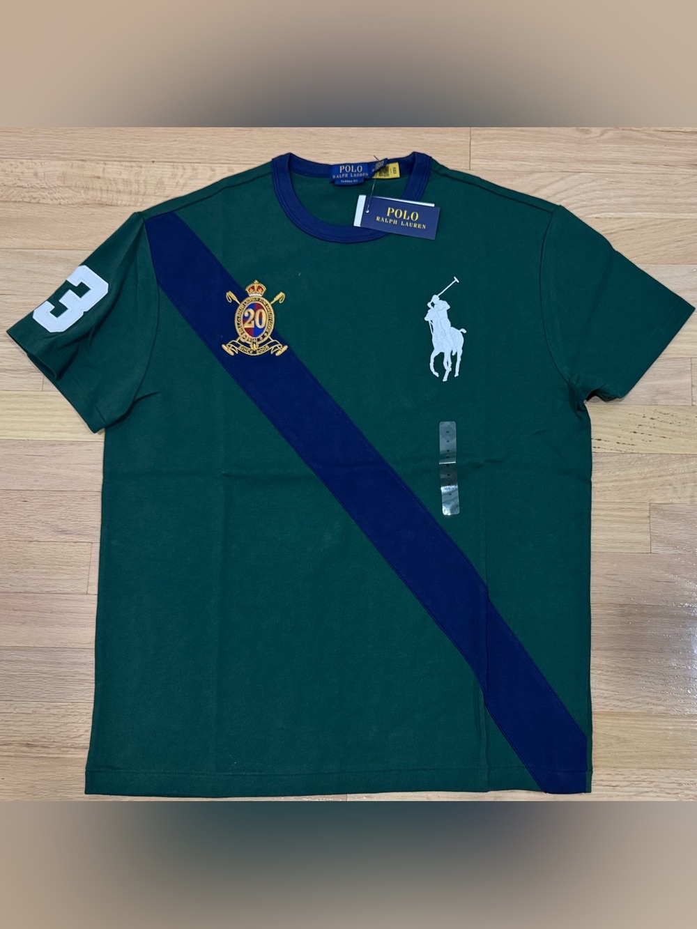 Polo Ralph Lauren Men's Big Pony 20th Anniversary Crest Logo T-Shirt Green S-XXL